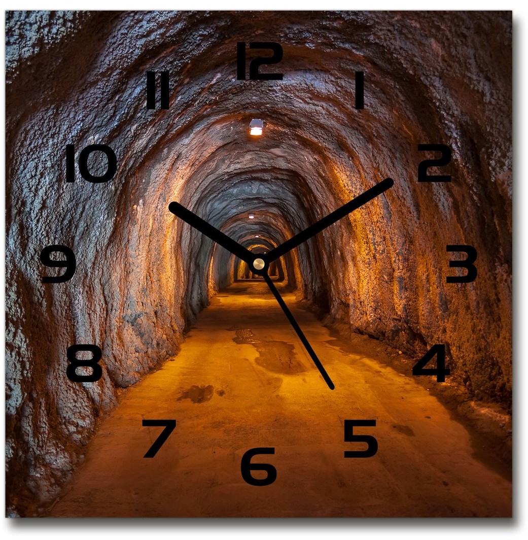 Zegar szklany kwadratowy Podziemny tunel