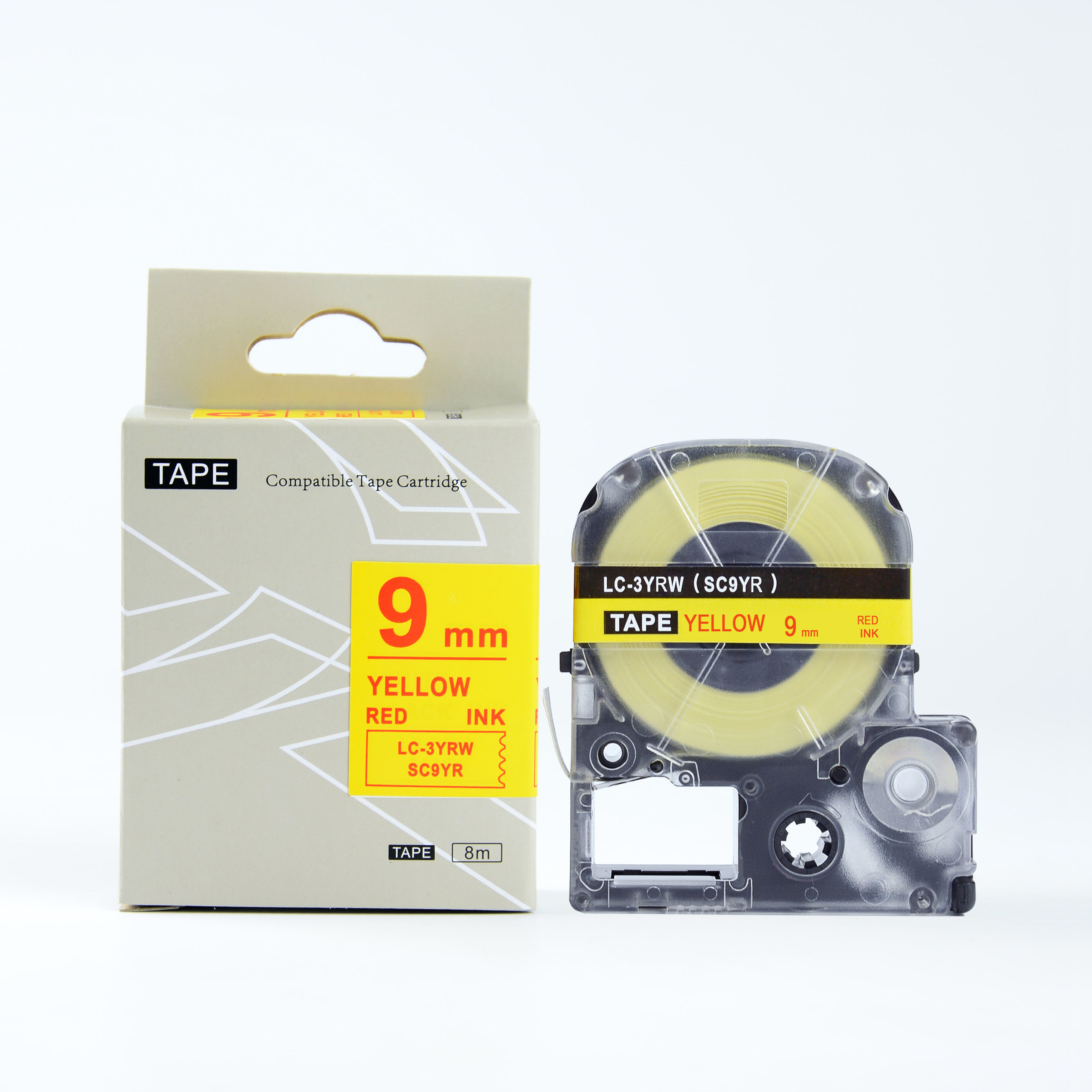 Epson LK-SC9YR, 9mm x 9m, czerwony druk / żółty podkład, taśma zamiennik