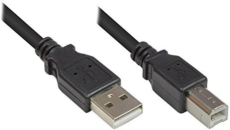 Good Connections 2510 025 port USB 2.0 wtyczka A na wtyk B, 0,25 m Szary/kabel do drukarki, czarny 0,50 m 2510-05OFS