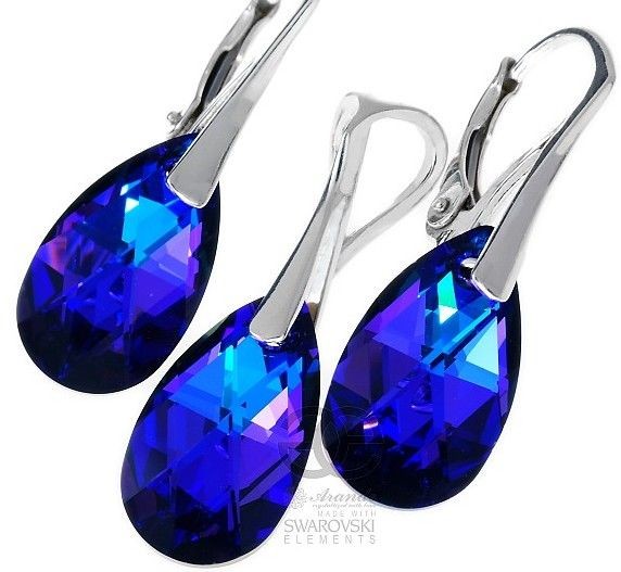 Arande Swarovski Piękny Komplet HELIOTROPE HELIO Srebro 4765377557