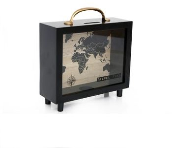 Abi Decoration Skarbonka box TRAVEL ZBIERAM NA WYCIECZKĘ 21x20 TR0040 SIL