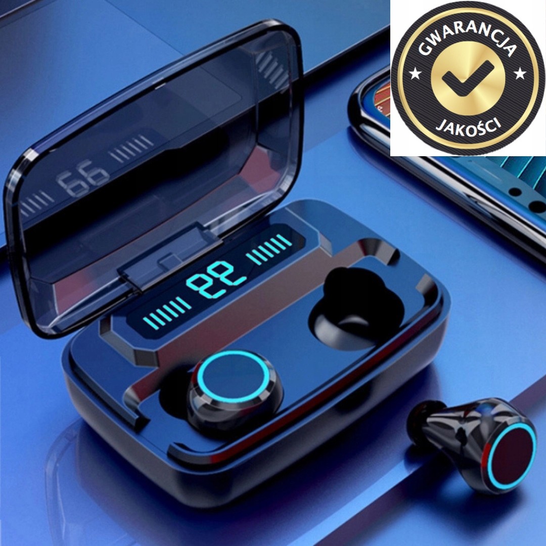Słuchawki Earbuds z etui ładowarką! Polecam!