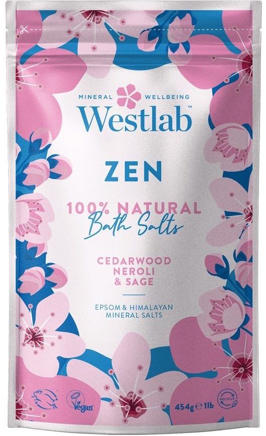 Westlab Zen Bath Salts wyciszająca sól do kąpieli Olejek Cedrowy & Neroli & Szałwia 454g
