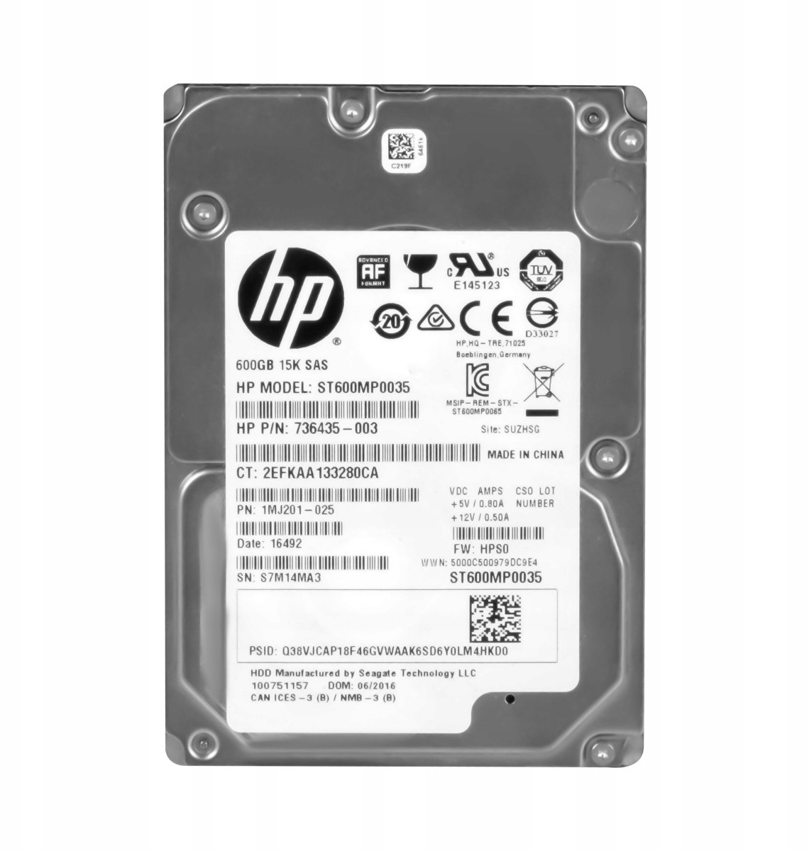 HP 736435-003 600GB 15K SAS-3 2.5'' ST600MP0035