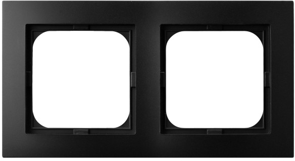Ospel Ramka podwójna As czarna R-2G/33