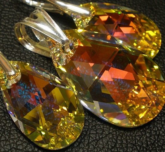 Arande SWAROVSKI piękny duży komplet SREBRO AB 22/28 1149069515