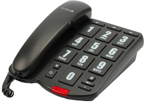 Olympia 2160 Czarny duże przyciski, spoiwo słuchawką 4030152021604