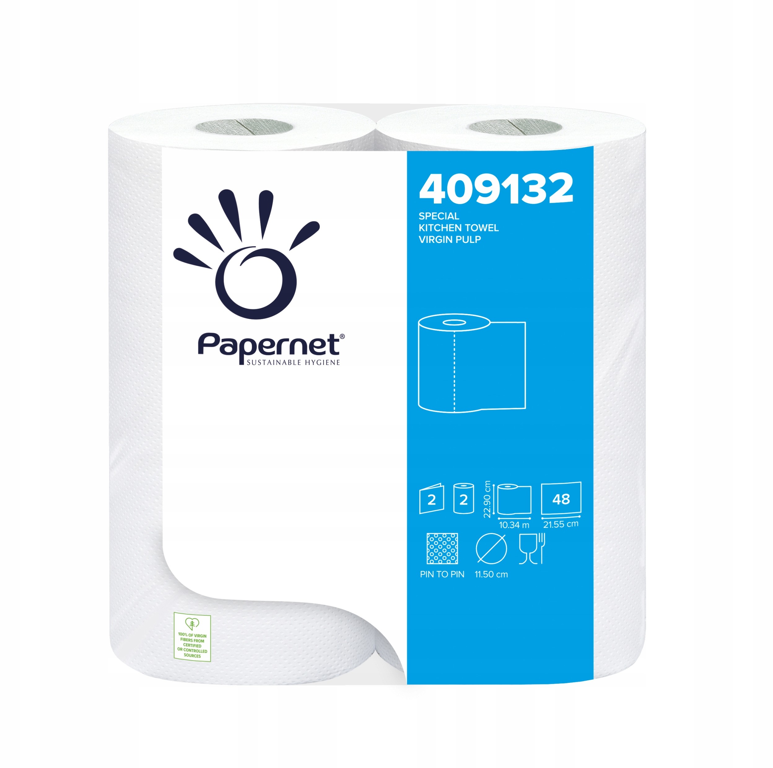 Ręcznik kuchenny papierowy 2 rolki Papernet 409132