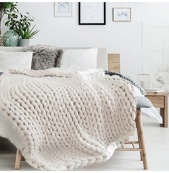 The Home Deco Factory THE HOME DECO FACTORY Pled w kolorze białym - 150 x 120 cm