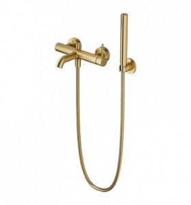 Omnires Y1231 GL B Bateria wannowa z zestawem prysznicowym złoty szczotkowany