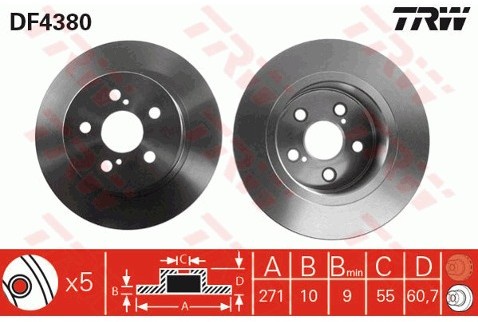 TRW Tarcza hamulcowa DF4380