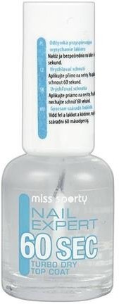 Miss Sporty Nail Expert Turbo Dry Top Coat odżywka przyśpieszająca wysychanie lakieru 8ml 51128-uniw