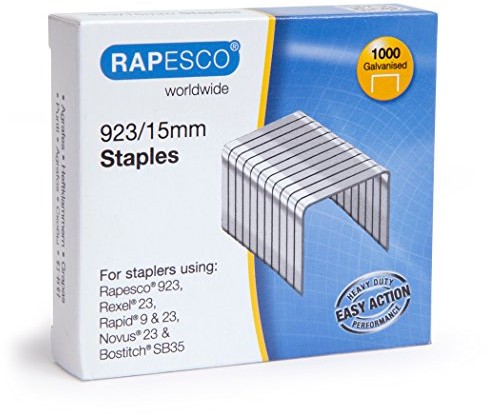 Rapesco 923/15 mm ocynkowane staple (typ 23)  1.000 sztuk 1239