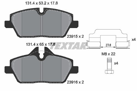 TEXTAR Klocki hamulcowe - komplet 2391503