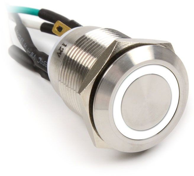 Impactics Przycisk Power do komputera 19mm IP67 biały LED LAN_22_IP67_VA_WH_1 LAN_22_IP67_VA_WH_1