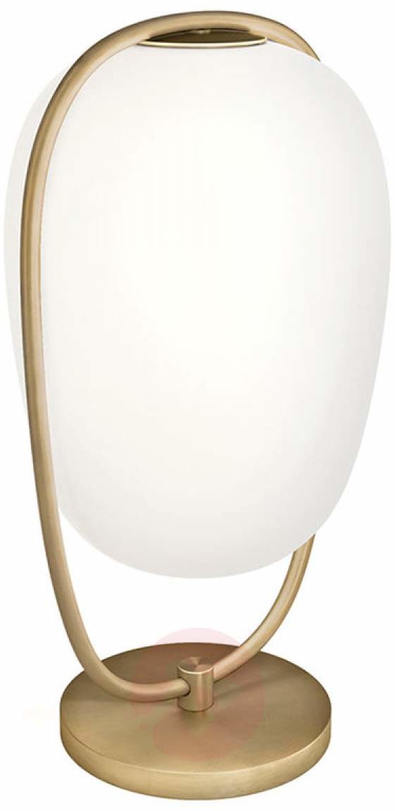 KUNDALINI Lampa stołowa Lanna z kloszem z dmuchanego szkła