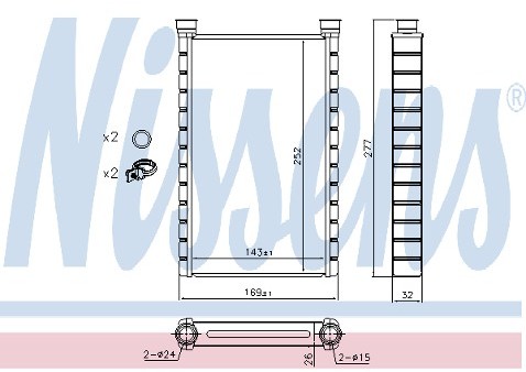 NISSENS Wymiennik ciepła, ogrzewanie wnętrza 70527
