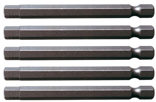 KS Tools 911.7763 1/4 cala Classic Bit do śrub z łbem walcowym z gniazdem sześciokątnym, 75 MM, 6 MM, 5-Pack 4042146351802