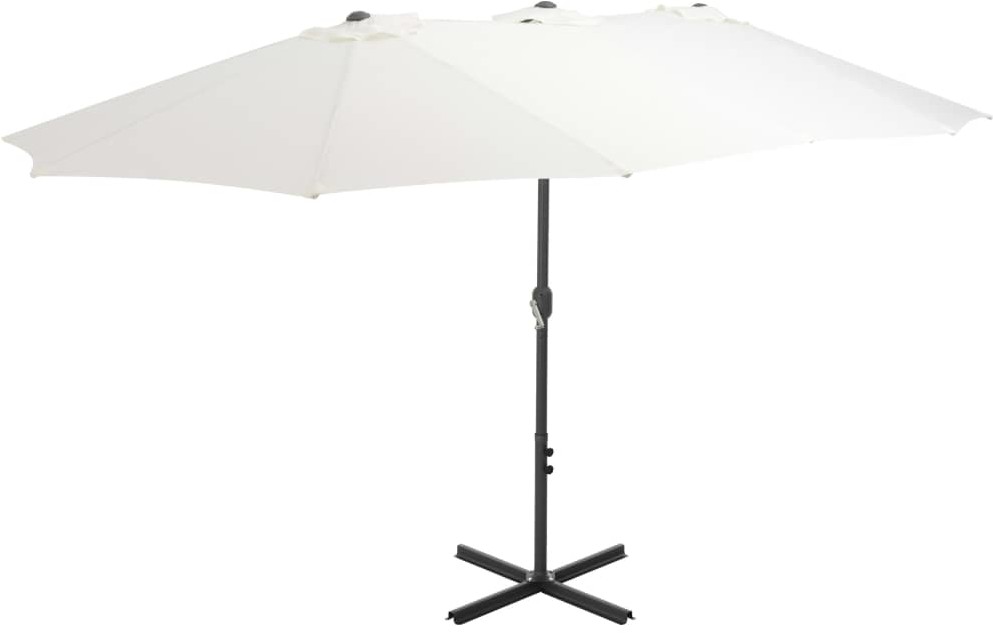 vidaXL Parasol ogrodowy na słupku aluminiowym, 460 x 270 cm, piaskowy