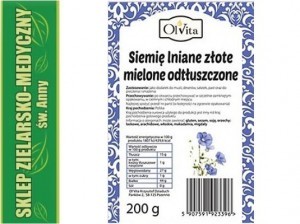 Olvita SIEMIĘ LNIANE ZŁOTE MIELONE ODTŁUSZCZONE 200g 421