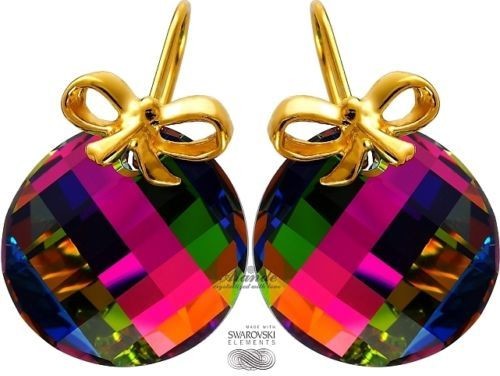 Swarovski KOLCZYKI ZŁOTE SREBRO VITRAIL TWIST