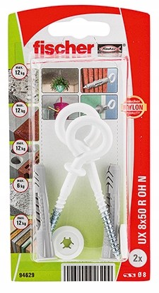 Fischer Kołek Uniwersalny Z Hakiem Ux 8X50 Blister