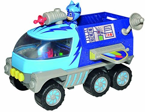 Simba 109402367 - PJ maska księżyc Rover / z figurką Catboy / ze światłem i dźwiękiem / z funkcją strzelania / z figurką Action / 27 cm wysokości, dla dzieci od 3 lat