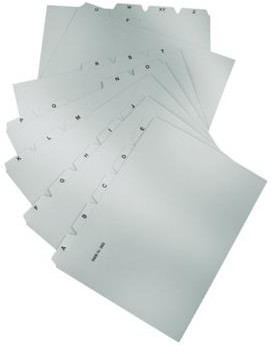 top HAN Przekładki Kartei, PP, A5, do kartoteki, A-Z, 25 kart, szare HN985-13
