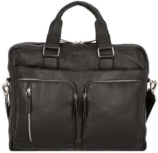 ALASSIO Campo Torba biznesowa skórzana 42 cm przegroda na laptopa schwarz 47032