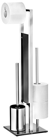 Wenko WENKO Stand komplet rivalta uchwyt na szczotkę do WC, stal nierdzewna, błyszczący, 20 x 18 x 70 cm 22983100