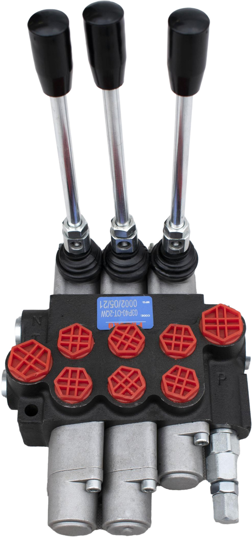 PRESKO Rozdzielacz hydrauliczny PRESKO  3-sekcyjny 40l z dwiema sekcjami pływającymi P40-3-OT-QW-QW