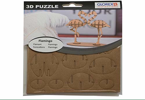 Glorex GLOREX 6 1245 607 puzzle 3D, Flamingo, FSC Mix, wielokolorowe