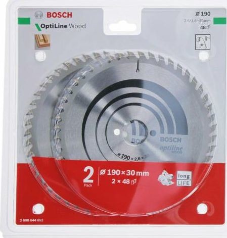 Bosch Piła Tarczowa Dwupak Optiline Wood 190x2,6/1,6x30x48z B2608644651 2608644651