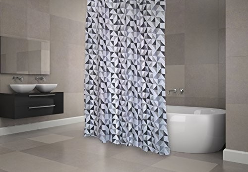 MSV cotexsa by MSV Premium Anti-Schimmel zasłona prysznicowa tekstylna  antybakteryjna, nadaje się do prania, 100% wodoszczelna, z 12 oczkami do zasłony prysznicowej  poliester, 
