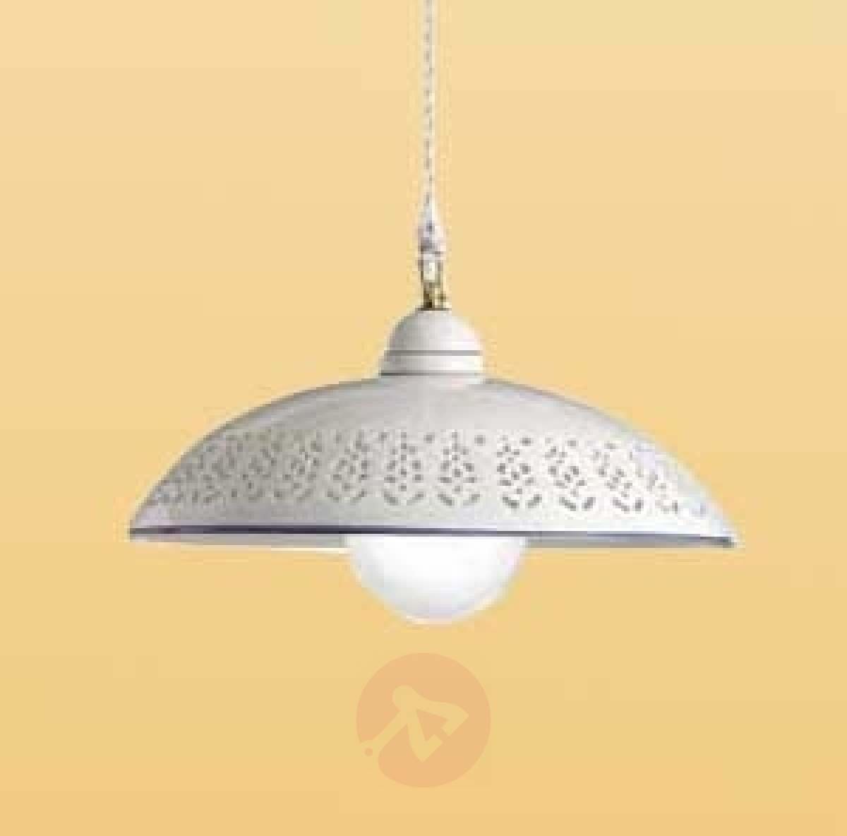 Biała lampa wisząca SFILATA z ceramiki