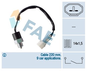 FAE Przełącznik, swiatło cofania 40760