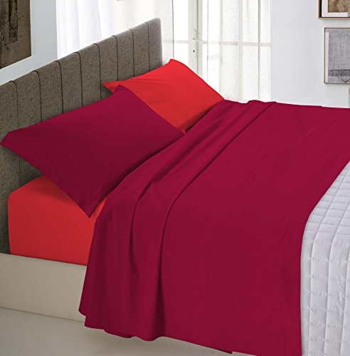 Italian Bed Linen pranie pościeli z zamkiem prześcieradło z gumką prześcieradło na łóżko, i poszewki na poduszkę Uni Double Face, 100% bawełna 8058575000798