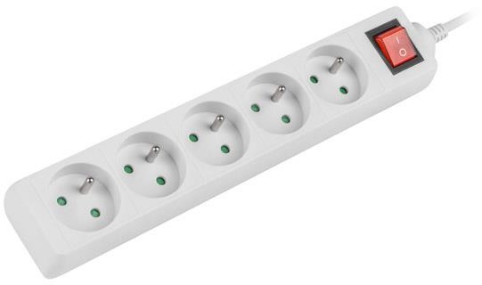 LANBERG Listwa przedłużacz Lanberg 1.5m biała 5x 230V PL z wyłącznikiem kabel wykonany z pełnej miedzi PS1-05E-0150-W