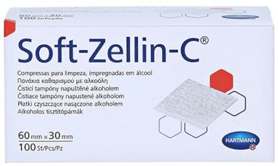 Hartmann Paul Polska Soft-Zellin-C płatki czyszczące nasączone alkoholem 60 mm x 30 mm 100 sztuk 7081782