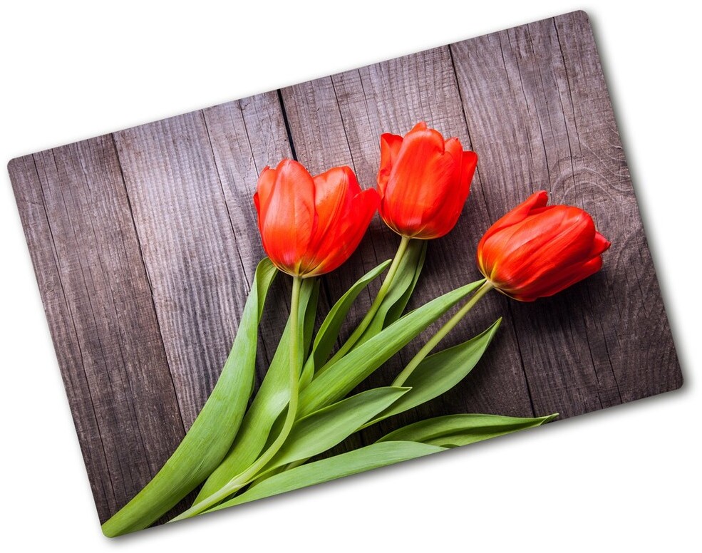 Deska do krojenia szklana Czerwone tulipany