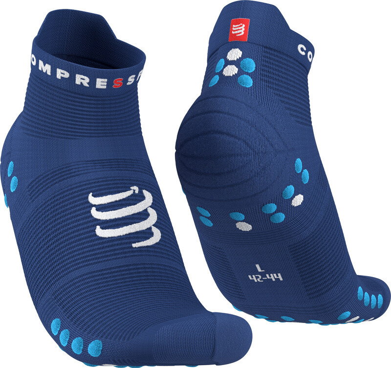 Compressport Pro Racing V4.0 Run Low Socks, niebieski T2 | EU 39-41 2022 Skarpety do biegania XU00047B_533_0T2