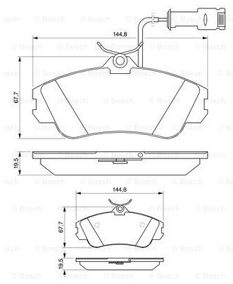 Bosch Zestaw klocków hamulcowych, hamulce tarczowe 0 986 461 115