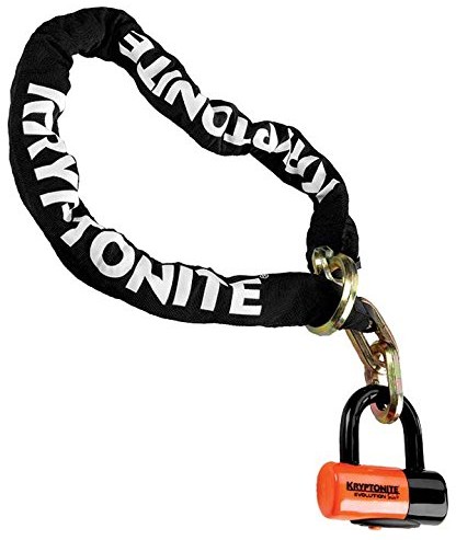 Kryptonite 999546 Black 12 MM X 51 (1213) New York noose Chain and Pomarańczowy 14 MM Series 4 Disc Lock by Evolution 999546