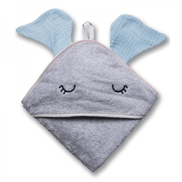 Hi Little One Hi Little One - Hi Little One  -  Ręcznik z Kapturem 100 x 100 Elephant Hooded Bath Towel Baby Blue
