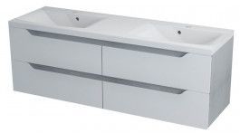 Sapho WAVE szafka umywalkowa 150x50x48cm, biała/dąb srebrny WA152