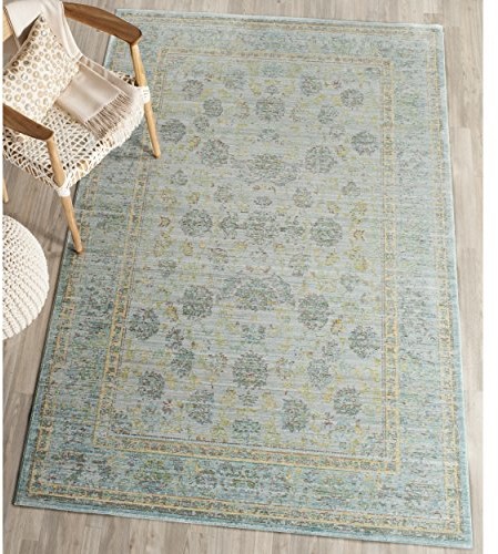 Safavieh val113g aubry tkany dywan, poliester, jasnoniebieski/turkusowy VAL113G-4