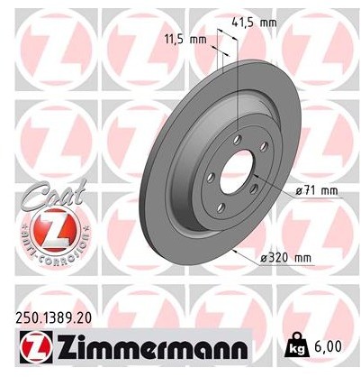 Zimmermann Tarcza hamulcowa 250.1389.20