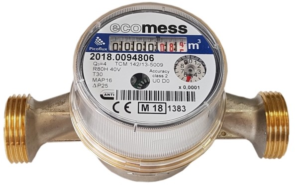 Ecomess Wodomierz do zimnej wody Ecomess Picoflux 3/4  4 m3/h WOEJS4,0-ZW