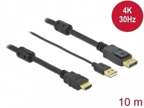 Delock Kabel HDMI(M)-Displayport (M)4K 10M USB A(M) 85968 85968