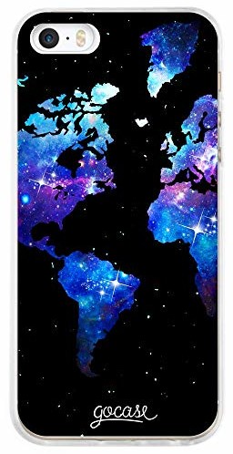 Gocase Gocase World Map Universe etui | kompatybilne z iPhone 5 / 5S / SE | przezroczyste z nadrukiem | silikonowe etui ochronne z TPU, odporne na zarysowania etui na telefon | mapa świata Universum MMU-IP-S-1